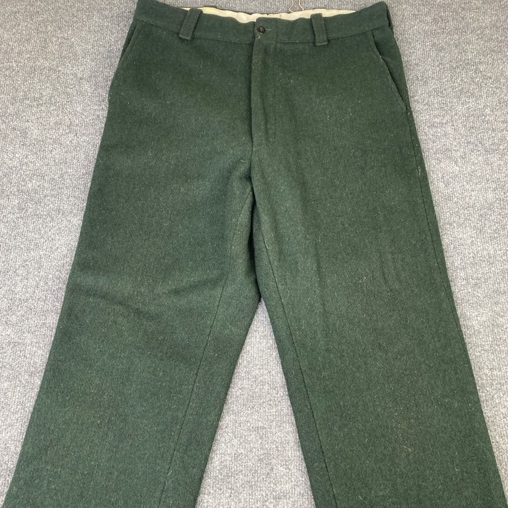 Arctic by Commander Mens Green Wool Hunting Pants Water Repellent Made in USA - Picture 2 of 8